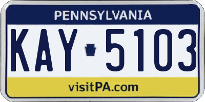 PA license plate KAY5103