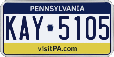 PA license plate KAY5105