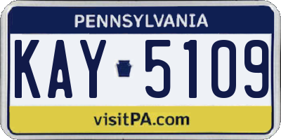 PA license plate KAY5109