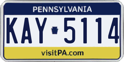 PA license plate KAY5114