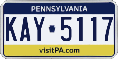 PA license plate KAY5117
