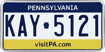PA license plate KAY5121