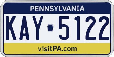 PA license plate KAY5122