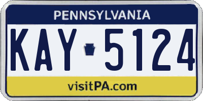 PA license plate KAY5124