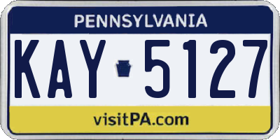 PA license plate KAY5127