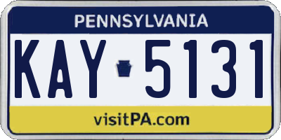 PA license plate KAY5131