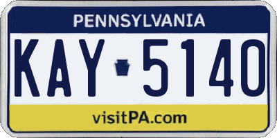 PA license plate KAY5140