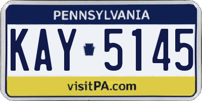 PA license plate KAY5145