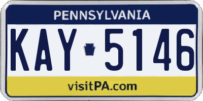 PA license plate KAY5146