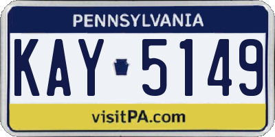 PA license plate KAY5149