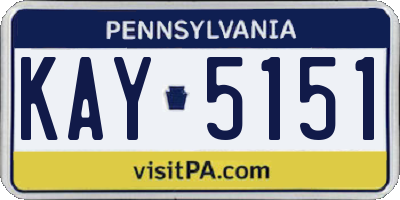 PA license plate KAY5151