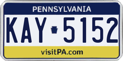 PA license plate KAY5152