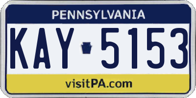 PA license plate KAY5153