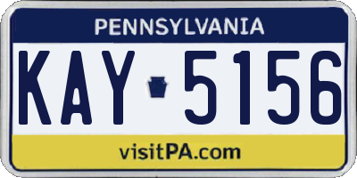 PA license plate KAY5156