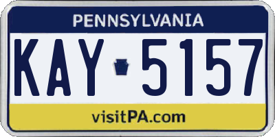 PA license plate KAY5157