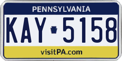 PA license plate KAY5158