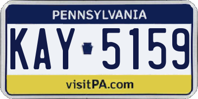 PA license plate KAY5159