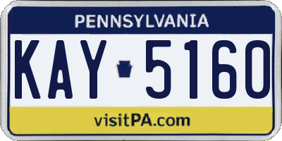 PA license plate KAY5160