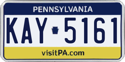 PA license plate KAY5161