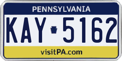 PA license plate KAY5162