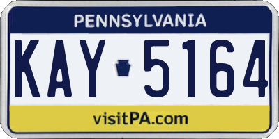 PA license plate KAY5164