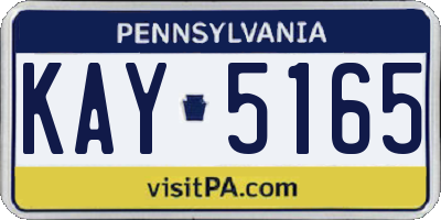 PA license plate KAY5165