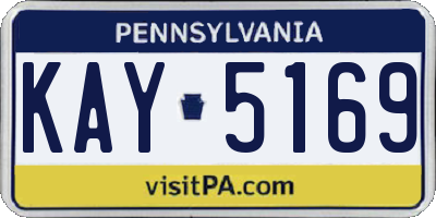PA license plate KAY5169