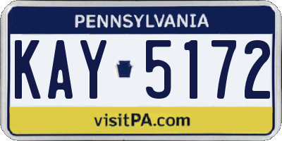 PA license plate KAY5172