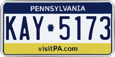 PA license plate KAY5173
