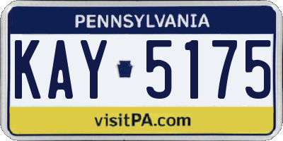 PA license plate KAY5175