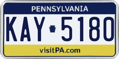 PA license plate KAY5180