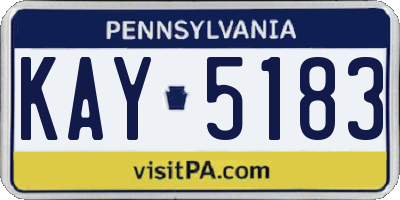 PA license plate KAY5183