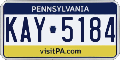 PA license plate KAY5184