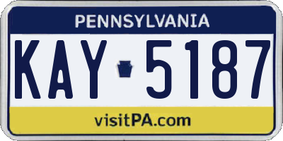 PA license plate KAY5187
