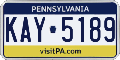PA license plate KAY5189