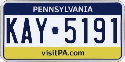 PA license plate KAY5191