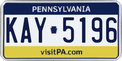 PA license plate KAY5196