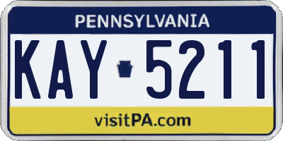PA license plate KAY5211