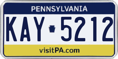 PA license plate KAY5212