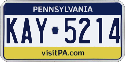 PA license plate KAY5214