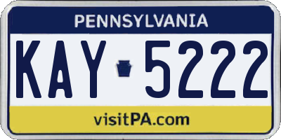 PA license plate KAY5222