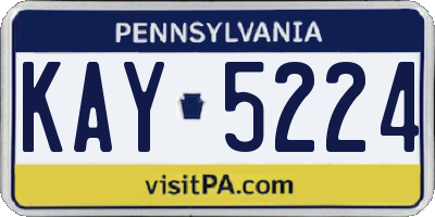 PA license plate KAY5224