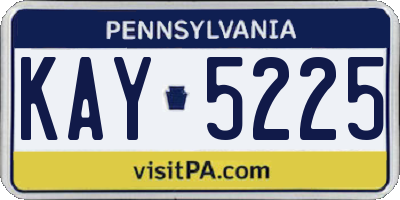 PA license plate KAY5225