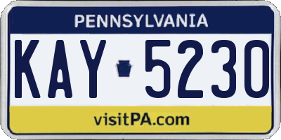 PA license plate KAY5230