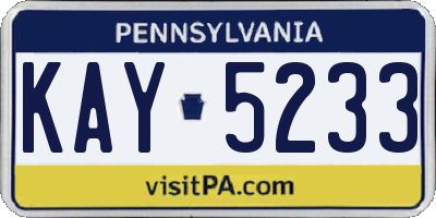 PA license plate KAY5233