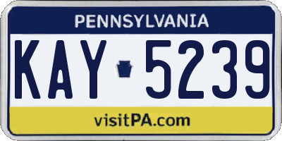PA license plate KAY5239
