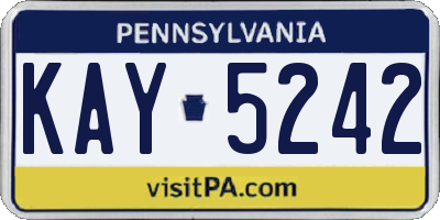 PA license plate KAY5242