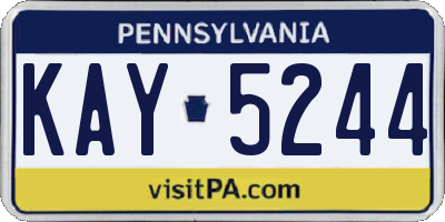 PA license plate KAY5244