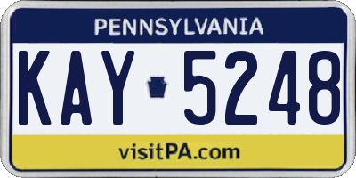 PA license plate KAY5248