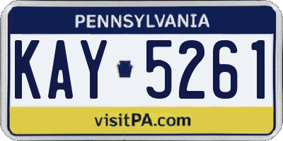 PA license plate KAY5261